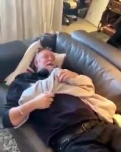 Papa, are you trying to SLEEP for free on MY couch?