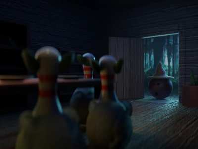 Bowling alley video, but you're a spell caster