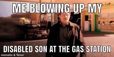 Car with big explosion and middle aged white man walking from it