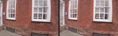 Walking past shop fronts - 6K 30fps - wide angle view