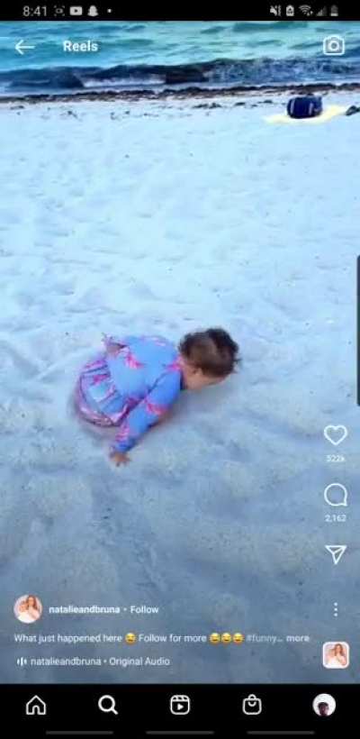 folds in half then plots her revenge on the beach