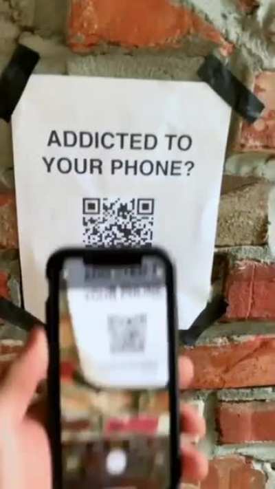 QR code which helps in removing smartphone addiction