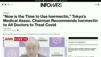 Antivaxx dumbfuck Alex Jones encourages his brainwashed audience of MAGA yokels to poison themselves with Ivermectin, while calling Gates and Fauci 