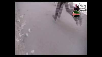 Early FSA fighters nearly have their day ruined when SAA incoming lands meters from their position - 2012