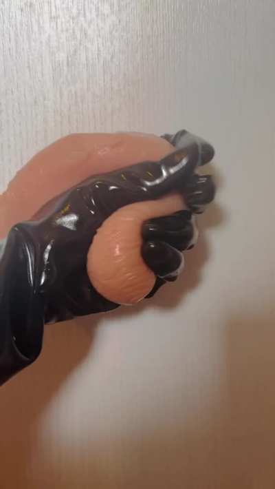 Imagine your balls being squeezed with my latex glove.