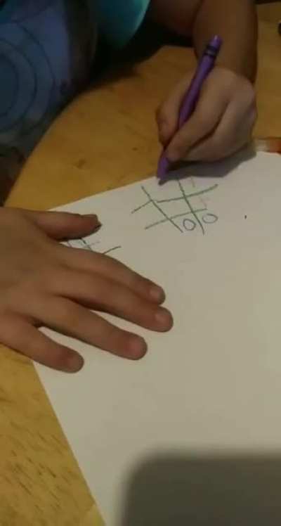 I beat my neice in a game of tic tac toe