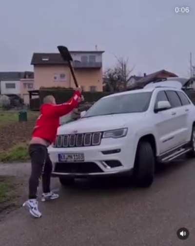 breaking a windshield