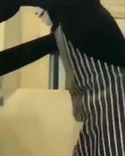 I'm surprised he didn't knock anything over except the chicken seasoning