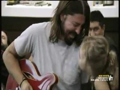 Dave Grohl's daughter interrupting a recording session