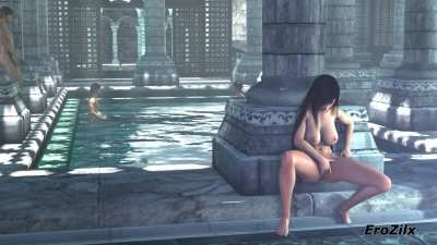 Tifa sneaks into the Men's Bathhouse (Erozilx) [Final Fantasy]