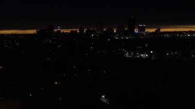 Downtown skyline during totality at 4x speed.