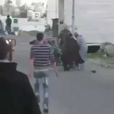 Israeli police attack disabled person in wheelchair.