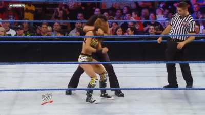 Tamina just destroying Aj's spine, what a way to dominate and destroy a smaller opponent