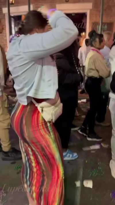 Party in the street and I’m showing my tits for beads