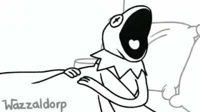 Kermit's morning routine.