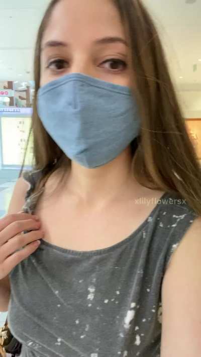 Flashing my boob at the mall