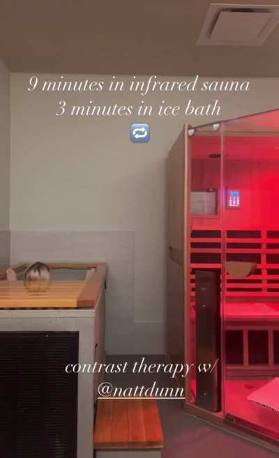 JoJo inside infrared sauna and ice bath with Nat | IG story March 2024 