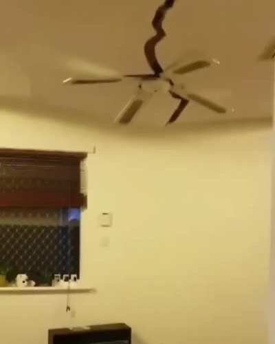 Poor fan tried to hold it :(