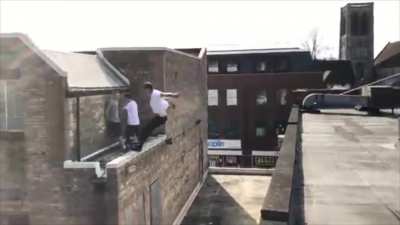 Over the top parkour stunt reaction (Storror on yt)