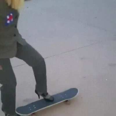 That's how to skate wearing heels :]