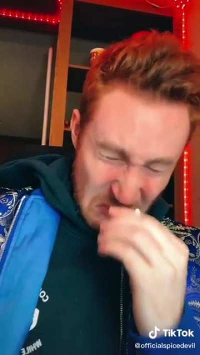 He's smelling bath salts
