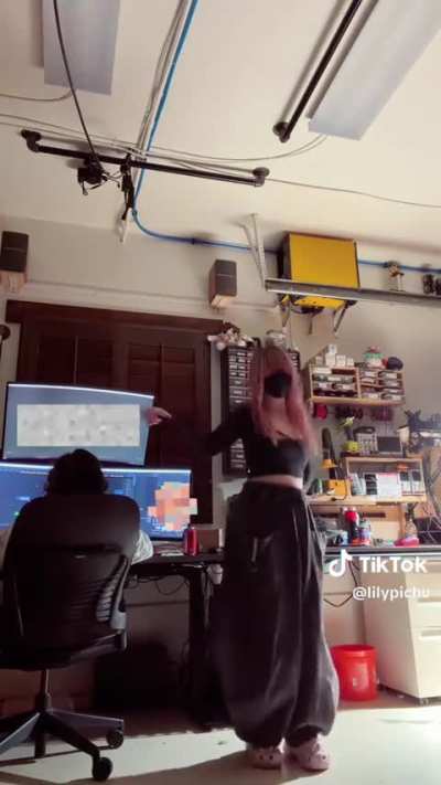 Lily dancing on tiktok