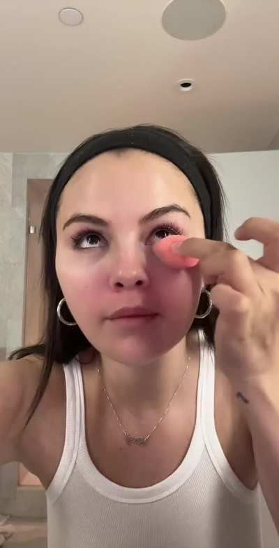 Putting on makeup