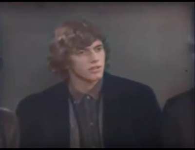 David Bowie’s first TV appearance at 17 years old in 1964. He is being interviewed on the BBC’s Tonight programme about his newly-founded Society for the Prevention of Cruelty to Long-Haired Men.