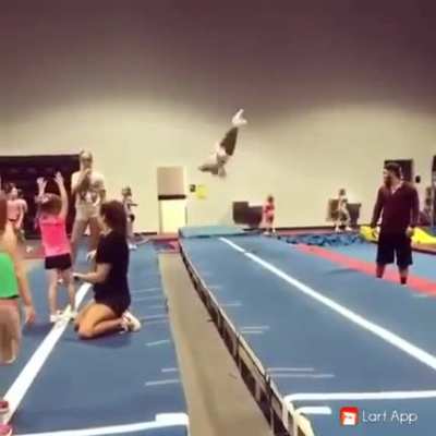 This girls flips