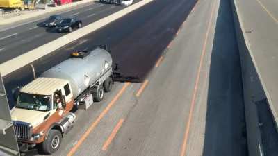 A glimpse into the paving of the DVP (Sheppard ave E Bridge - 2020-08-15 weekend closure)
