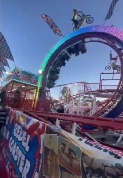 Dude couldn’t wait to ride the roller coaster