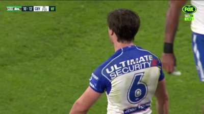Lachlan Lewis sin binned for tackling Cody Walker after the half time siren