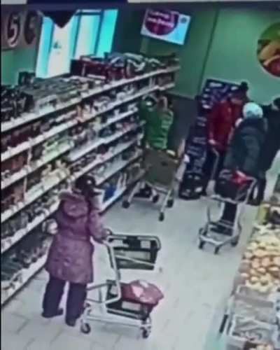 In Saratov, Russia, a crazy madam spat on the girl's head for some reason, her mother saw it and away we go...