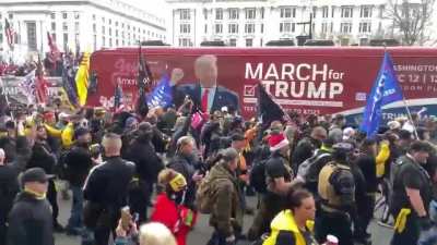 Proud Boy Nazis marching on Washington, looking for a fight with Antifascists