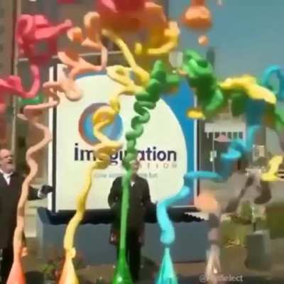 How the substances come out of the beakers in unison