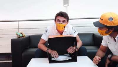 The realization | f1 drivers play what’s in the box | I guess a raw fish is scarier that going more than racing 330 kph side by side