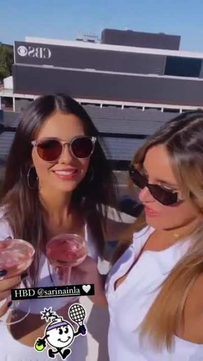 Wishing their friend Sarina a happy birthday