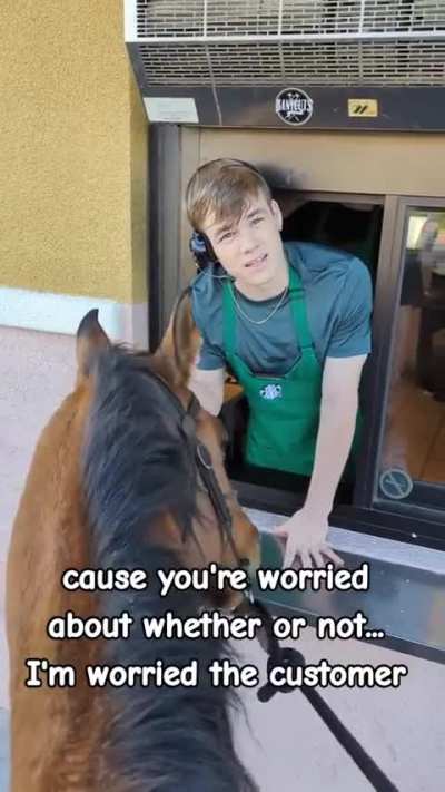 Noseblind Karen Can't Fathom Why Her Horses Aren't Allowed In The Drive-Thru