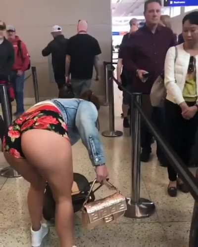 Hotpants at the airport