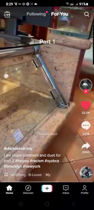 Man gets called N word, follows racist woman. Spits on her, and makes her apologize