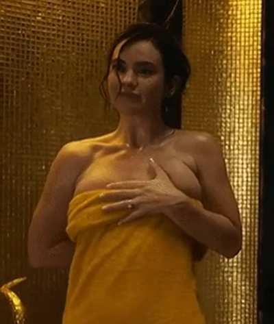 Lily James in a Shower