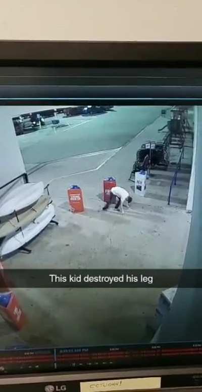 Jump kicking a pole