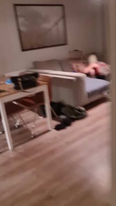 Hubby got home to find me taking a load of his friends cum down my throat