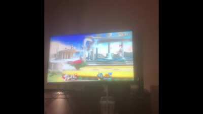 Little brother fighting my cousin in smash bros, found on my moms phone after she let them play with it