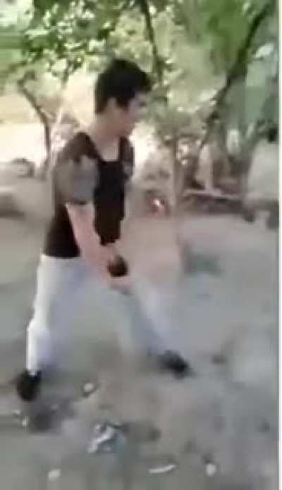 When I toss an old explosive into a creek