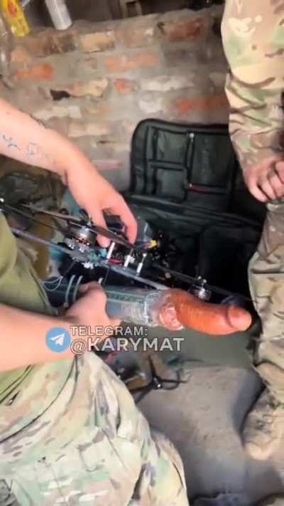 An unusual FVP kamikaze drone will soon penetrate orc positions.