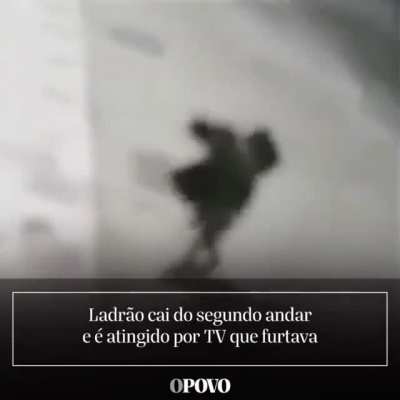 Man tries to rob house in Brazil, gets away trough the window, falls trough awning and the TV he was trying to steal falls on his head