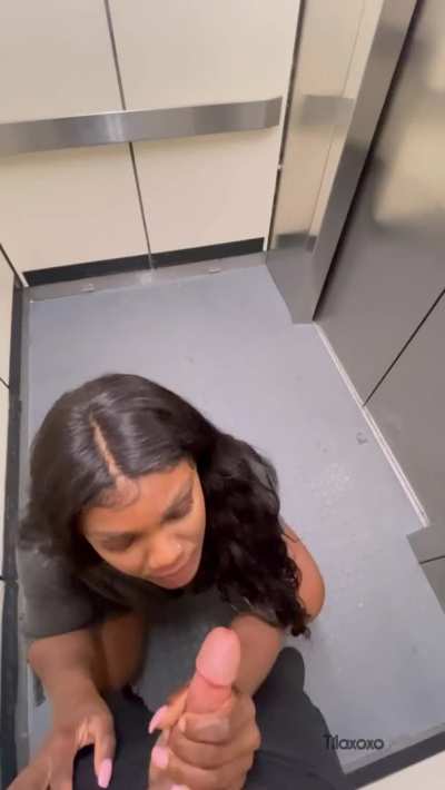 While we go down on the elevator, I go down on you.