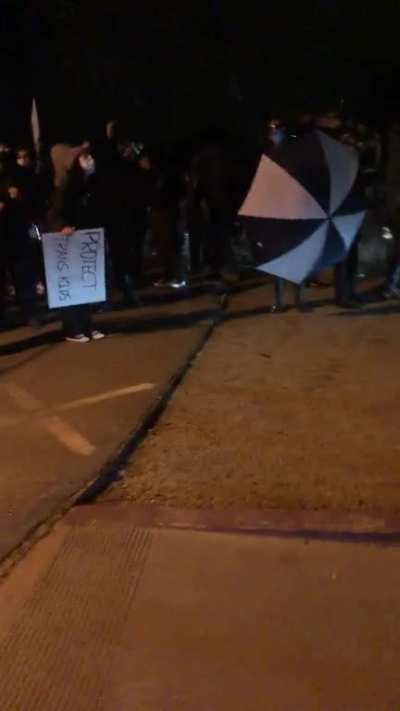 Walking past protestors last night. What’s the point of this? 🔊