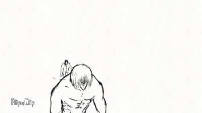 Eren dabbing after knocking out Reiner
